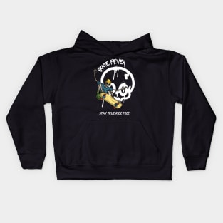 skeleton skater skateboarding Kids Hoodie